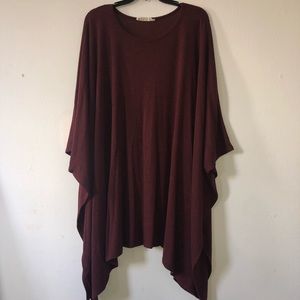 Burgundy Poncho